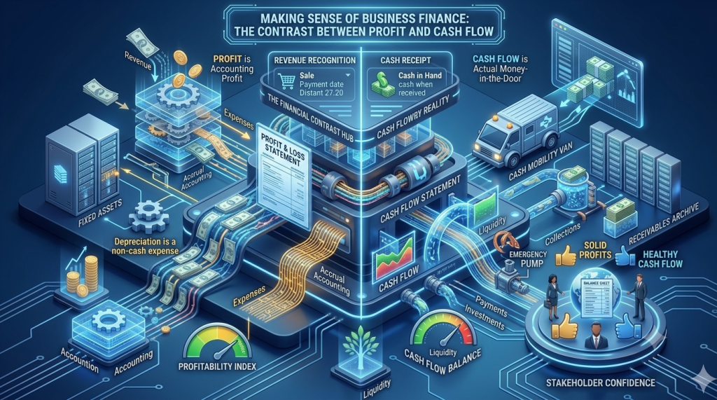 Making Sense of Business Finance: The Contrast between Profit and Cash Flow
